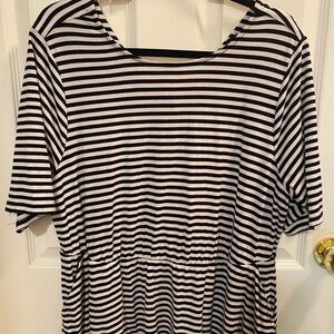 Torrid Black and White Striped Midi Dress